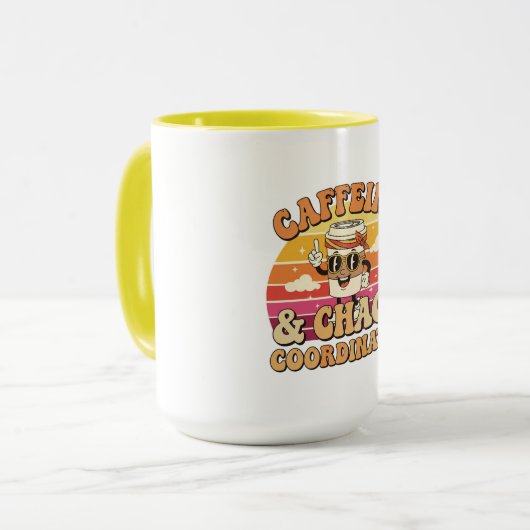 Girl Boss Mug Caffeine & Chaos Coordinator Cup. Mok (Voorkant links)