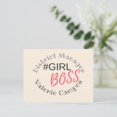 Girl Boss Persoonlijk Briefkaart (Staand voorkant)