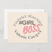 Girl Boss Persoonlijk Briefkaart (Voorkant / Achterkant)