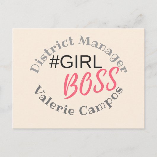 Girl Boss Persoonlijk Briefkaart (Voorkant)
