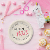 Girl Boss Persoonlijk Papieren Bordje (Feest)