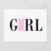 Girl Boss Pink Black Feestdagenkaart (Voorkant)
