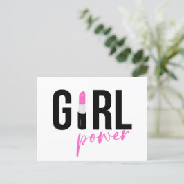Girl Boss Pink Black Feestdagenkaart