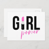 Girl Boss Pink Black Feestdagenkaart (Voorkant / Achterkant)