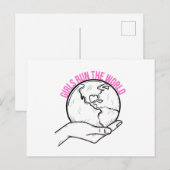 Girl Boss Pink Black Feestdagenkaart (Voorkant / Achterkant)