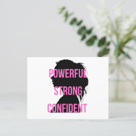 Girl Boss Pink Black Feestdagenkaart