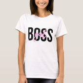 Girl Boss Pink Black T-shirt (Voorkant)