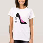 Girl Boss Pink Black T-shirt (Voorkant)