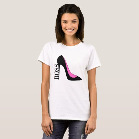 Girl Boss Pink Black T-shirt (Voorkant volledig)