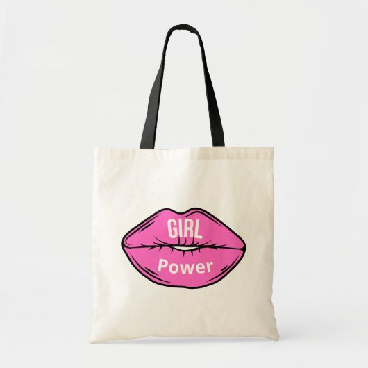 Girl Boss Pink Black Tote Bag (Voorkant)
