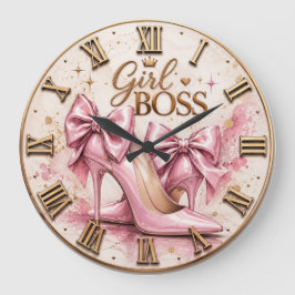 Girl Boss Pink High Heels Grote Klok
