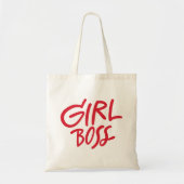 Girl Boss Red Bold Typography Script Feminine Tote Bag (Voorkant)