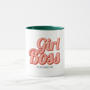 Girl Boss Retro Gepersonaliseerd naam KoffieMok Mok
