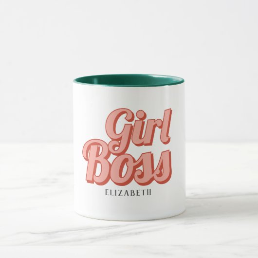 Girl Boss Retro Gepersonaliseerd naam KoffieMok Mok (Midden)