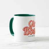 Girl Boss Retro Gepersonaliseerd naam KoffieMok Mok (Voorkant links)