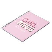 Girl Boss Retro Minimal Pink Notebook Notitieboek (Linkerzijde)
