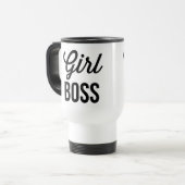 GIRL BOSS | Retro Typografie Travel Mug Reisbeker (Voorkant links)