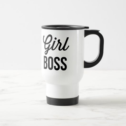 GIRL BOSS | Retro Typografie Travel Mug Reisbeker (Rechts)