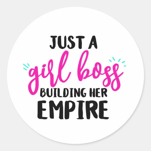 Girl Boss Ronde Sticker (Voorkant)