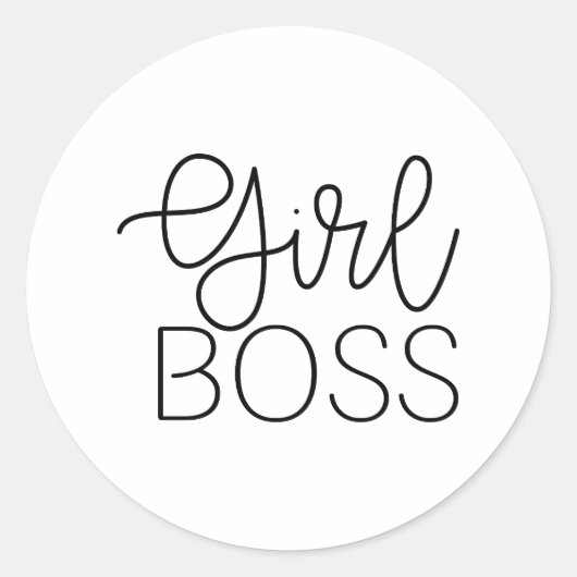 Girl Boss Ronde Sticker (Voorkant)