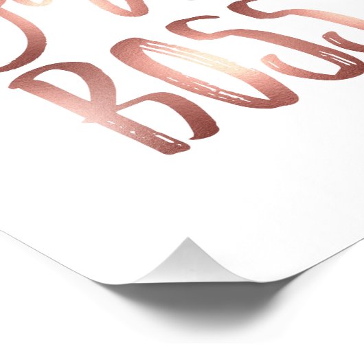 Girl Boss | Roos Gold Art Print Foto Afdruk (Hoek)