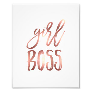 Girl Boss   Roos Gold Art Print Foto Afdruk