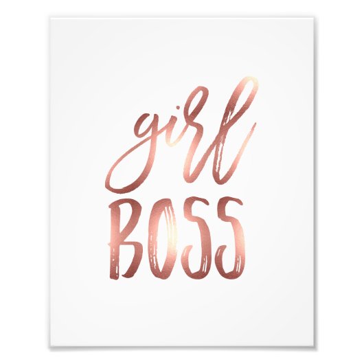 Girl Boss | Roos Gold Art Print Foto Afdruk (Voorkant)