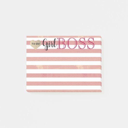 Girl Boss Roos Gold Stripes to do Post-it® Notes (Voorkant)