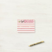 Girl Boss Roos Gold Stripes to do Post-it® Notes (Op bureau)