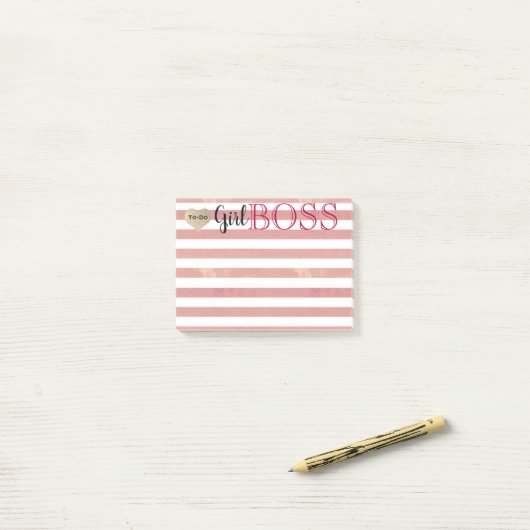 Girl Boss Roos Gold Stripes to do Post-it® Notes (Op bureau)