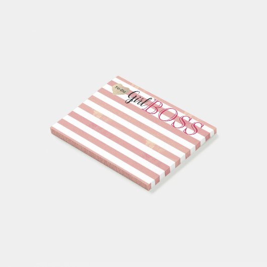 Girl Boss Roos Gold Stripes to do Post-it® Notes (Schuin)