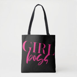Girl Boss | Roze op zwart | Modern Tote Bag
