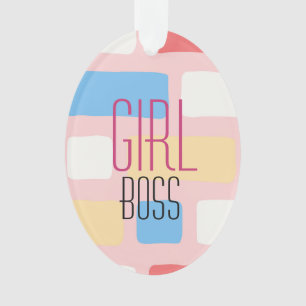 Girl Boss Typografie Monogram Initialen achteraan Ornament