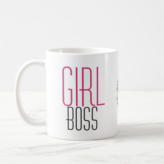 Girl Boss-typografie/Monogram-Initialen Koffiemok (Links)
