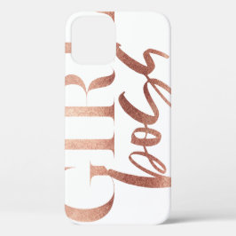 Girl Boss | Zwarte Roos Gold-tekst | Case-Mate iPhone Case