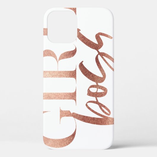Girl Boss | Zwarte Roos Gold-tekst | Case-Mate iPhone Case (Achterkant)