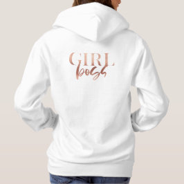 Girl Boss | Zwarte Roos Gold-tekst | Hoodie
