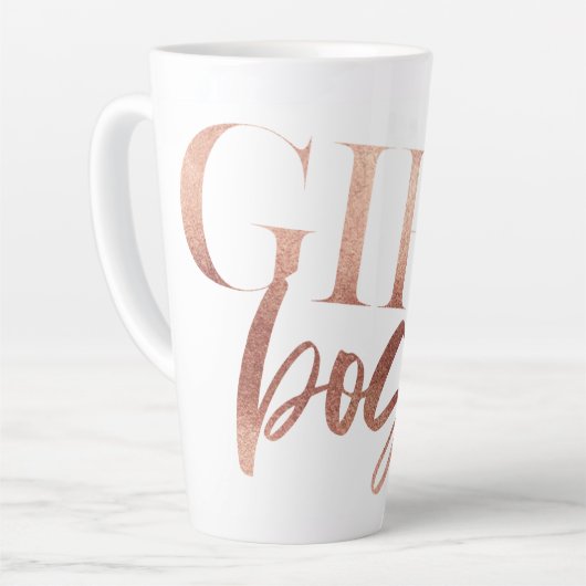 Girl Boss | Zwarte Roos Gold-tekst | Latte Mok (Linkerhoek)