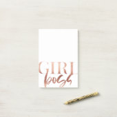 Girl Boss | Zwarte Roos Gold-tekst | Post-it® Notes (Op bureau)