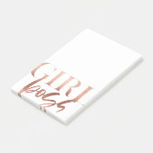 Girl Boss | Zwarte Roos Gold-tekst | Post-it® Notes (Schuin)