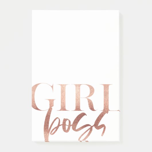 Girl Boss | Zwarte Roos Gold-tekst | Post-it® Notes (Voorkant)