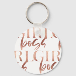 Girl Boss | Zwarte Roos Gold-tekst | Sleutelhanger
