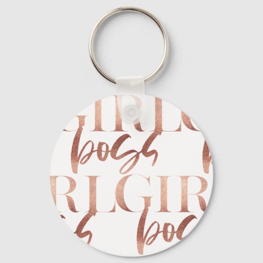 Girl Boss | Zwarte Roos Gold-tekst | Sleutelhanger (Voorkant)