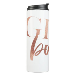 Girl Boss | Zwarte Roos Gold-tekst | Thermosbeker