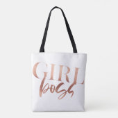 Girl Boss | Zwarte Roos Gold-tekst | Tote Bag (Achterkant)