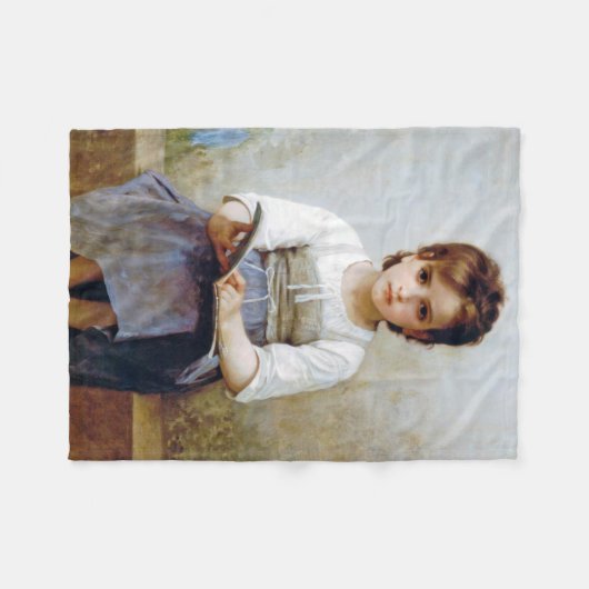 Girl, Bouguereau Fleece Deken (Voorkant (Horizontaal))