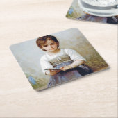 Girl, Bouguereau Kartonnen Onderzetters (Schuin)