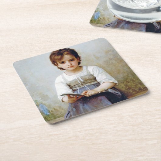 Girl, Bouguereau Kartonnen Onderzetters (Schuin)