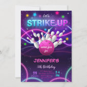 Girl Bowling Birthday Uitnodiging (Voorkant)