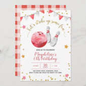 Girl Bowling Birthday Uitnodiging (Voorkant / Achterkant)